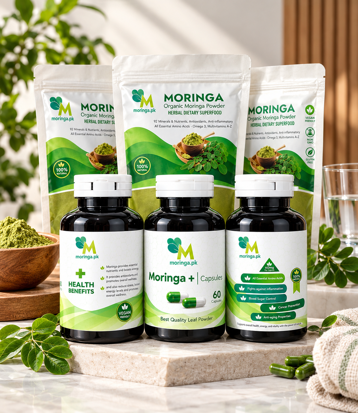 Moringa Power Duo Powder and Capsules